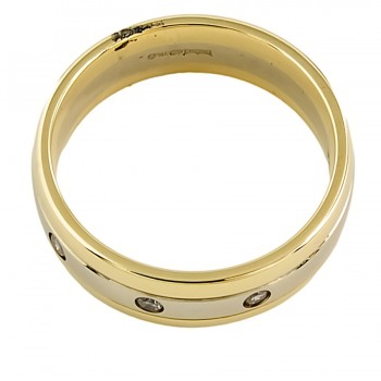 9ct gold 2-tone Diamond Wedding Ring size N